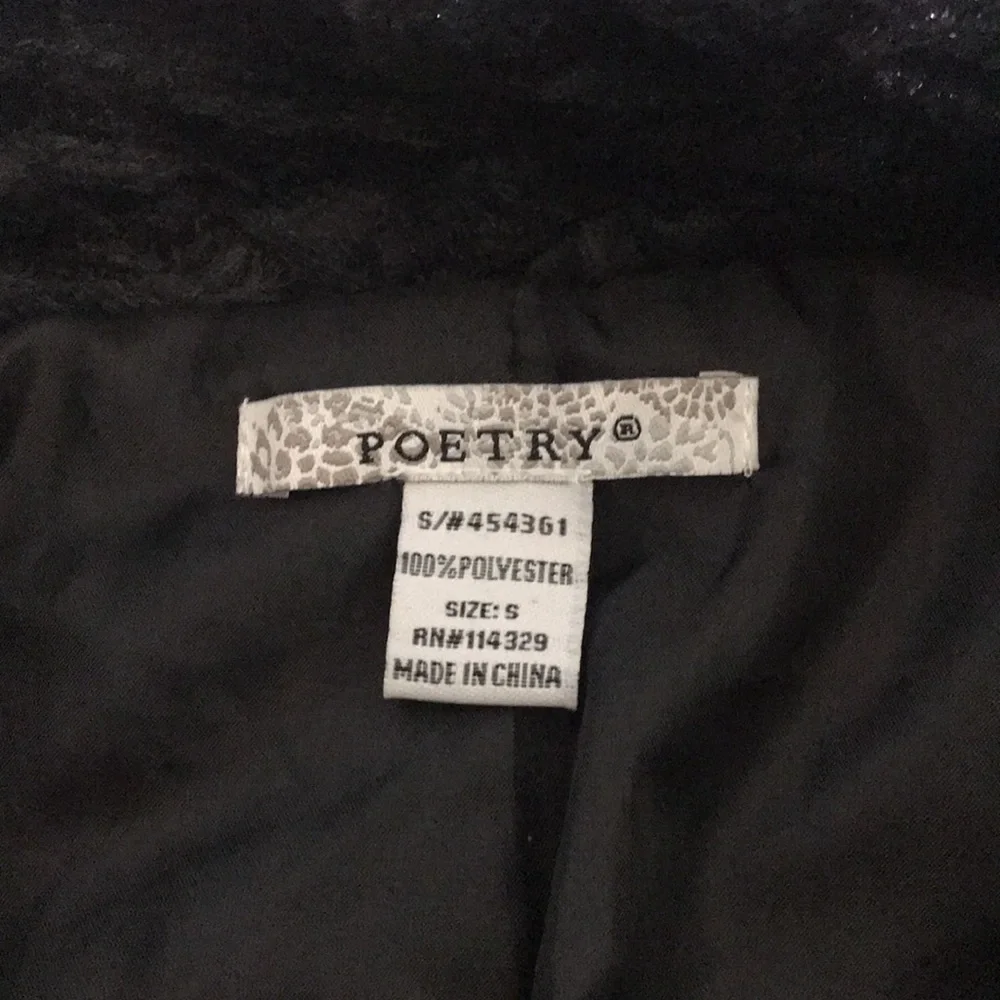Poetry Plush Faux Fur Black Shrug Cape-let S